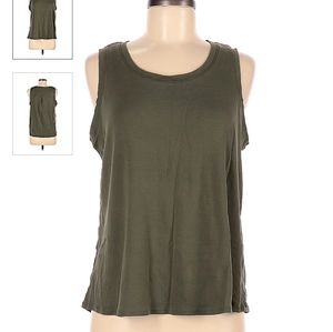 J. Jill Olive Green Sleeveless Tank Top L NWOT
